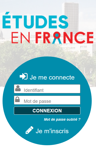 Accès au dossier de candidature "Etudes en France"  Campus France